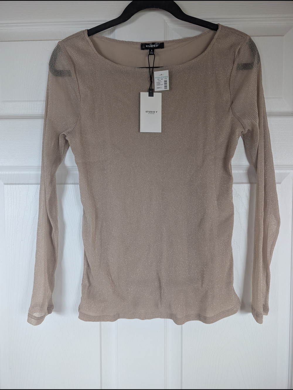 Studio Y Sheer Sparkle light Pink blouse